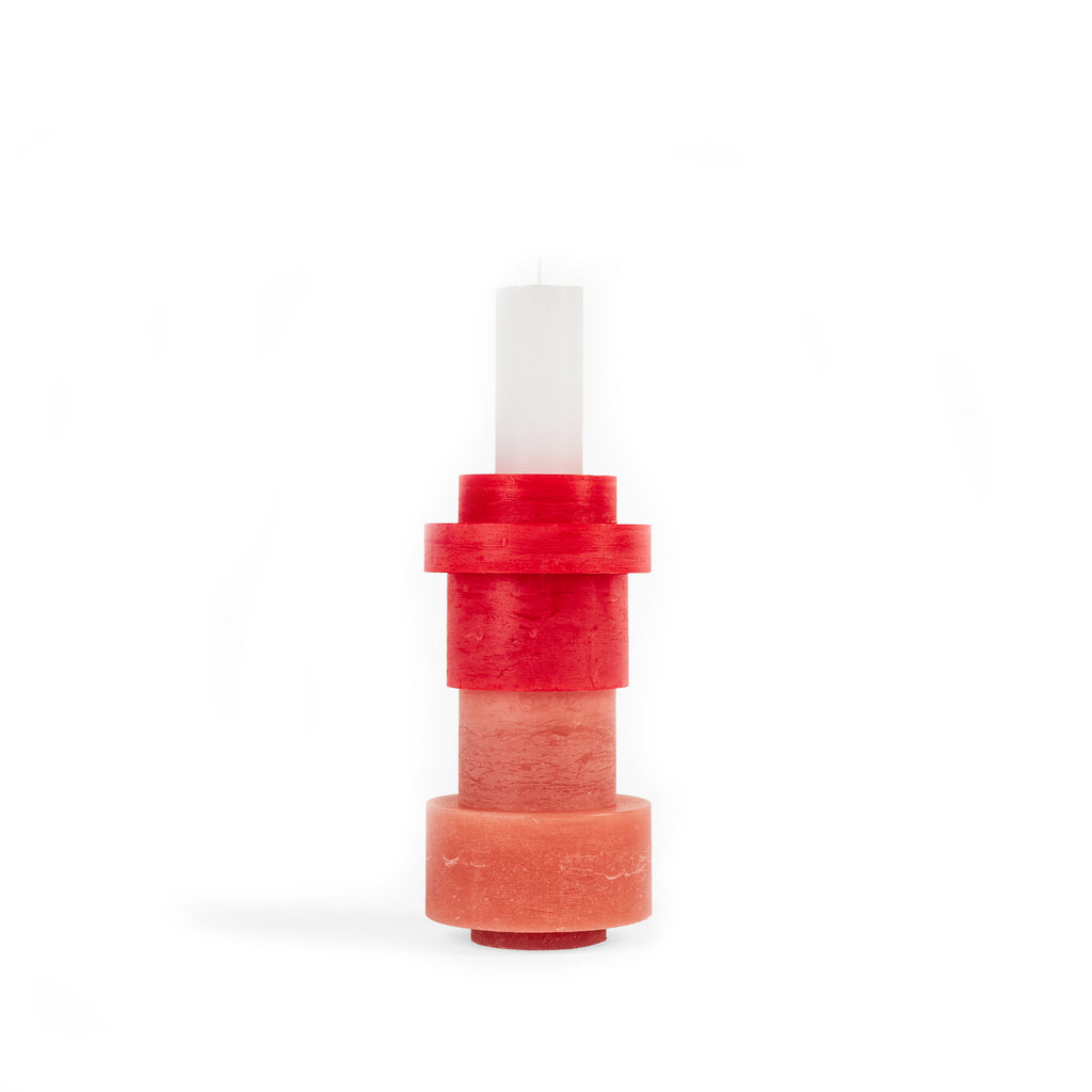 Stan Editions - CANDL STACK 06- Red, candle stacks, stapelkaarsen, Luxe kaarsen, Design kaarsen, Exclusieve kaars, stapel kaarsen